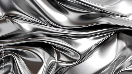 シルバーのメタリック背景　Generative AI