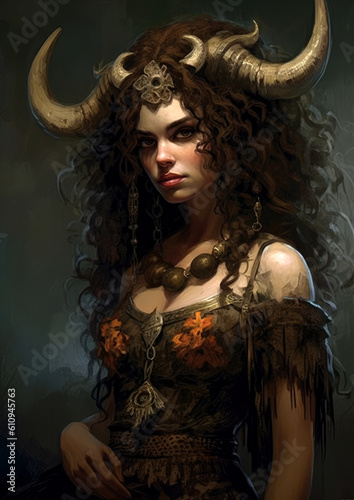 fantasy female satyr creature . Generative AI