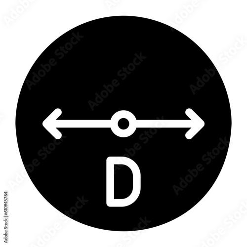 diameter glyph icon