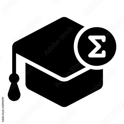 mortarboard glyph icon