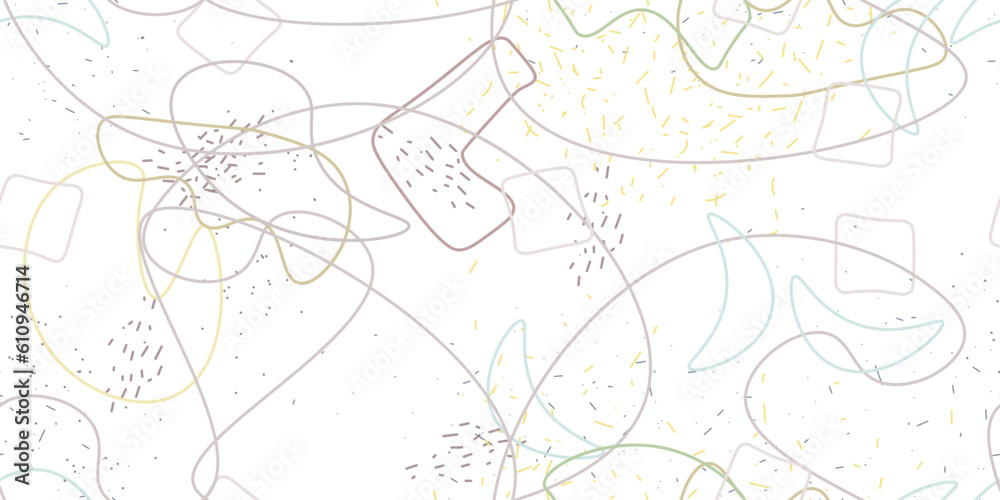 Obraz premium Chaotic Simple Seamless Pattern Textile One Line