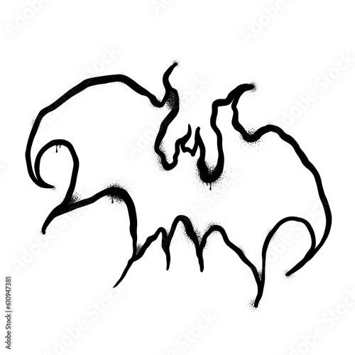  Urban style graffiti sprayed with leak and splashes. Vector hand drawn textured illustration on white background for banner, decoration, street art, halloween eps 10