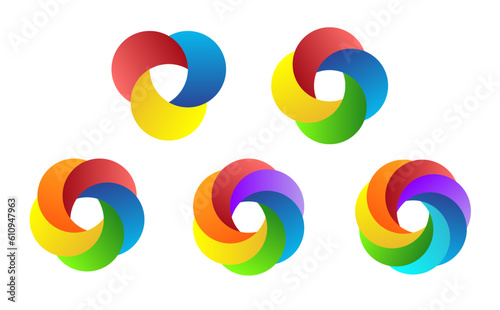 Abstract colorful O Letter logo Icon Round Shape Creative 3d ring symbol logo design