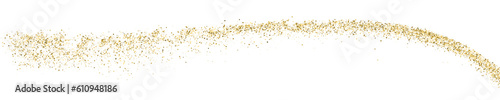 Gold Glitter Texture On White. Horizontal Long Banner For Site. Panoramic Celebratory Background. Golden Explosion Of Confetti. Vector Illustration  Eps 10.