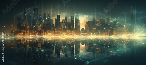 abstract urban night landscape-Ai