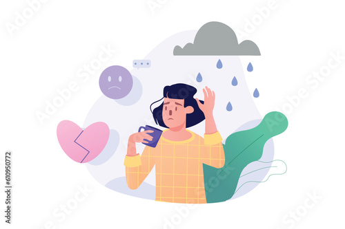 Concept sadness with people scene
