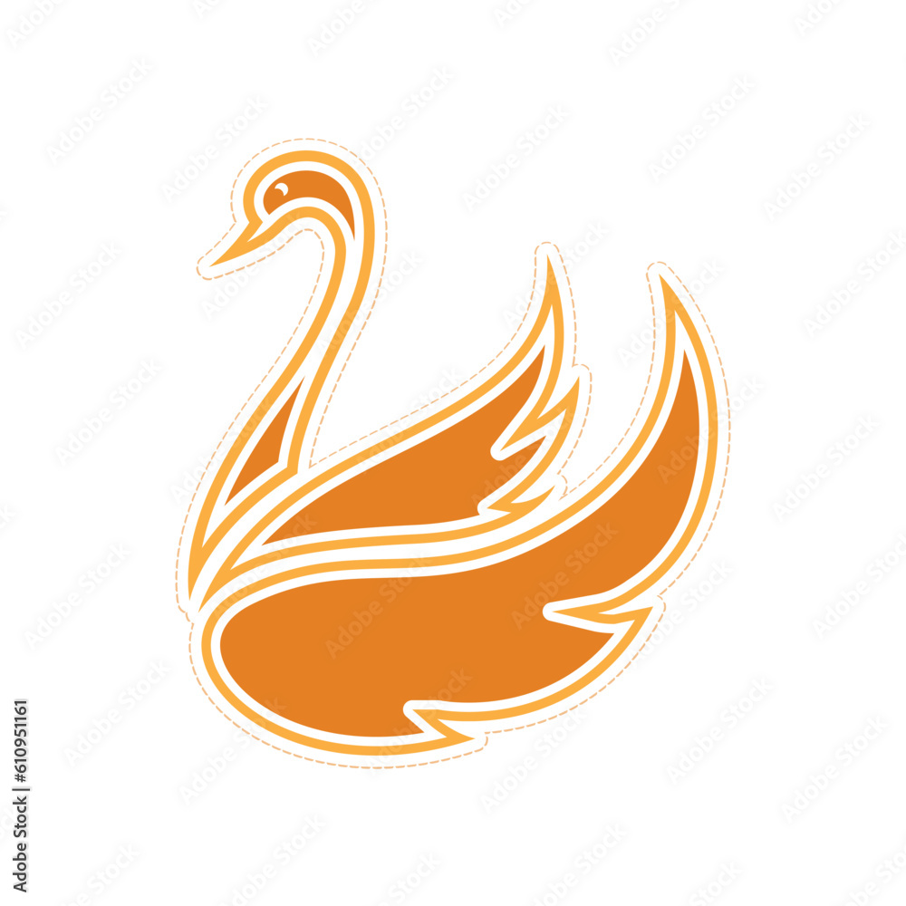 Vector illustration of a silhouette of a Swan flapping its wings Vector illustration of a silhouette of a Swan flapping its wings