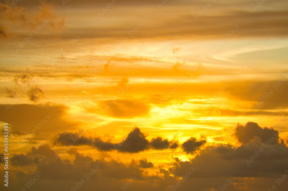 Beautiful sunset at beau vallon beach, Mahe, Seychelles 