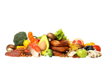PNG, Different grocery isolated on white background