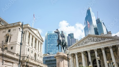 London- Time lapse of the Bank Of England and the City of London  photo