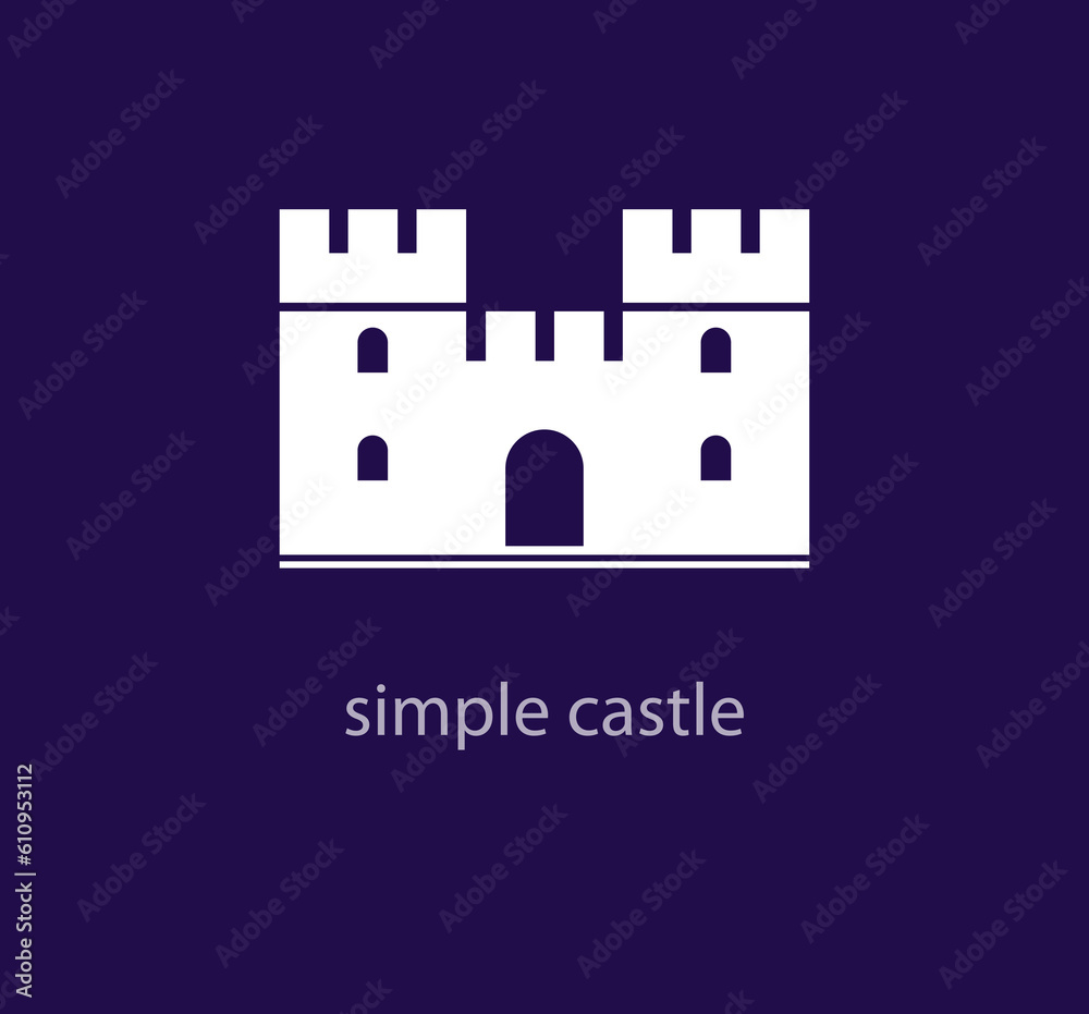 Simple castle logo design. Unique old ancient castle template. vector