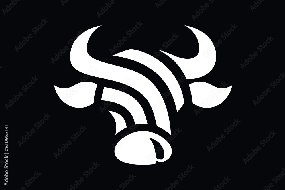 Obraz premium Abstract Design of Buffalo Head with Nose Shaped Like a Mozzarella Cheese