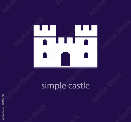 Simple castle logo design. Unique old ancient castle template. vector