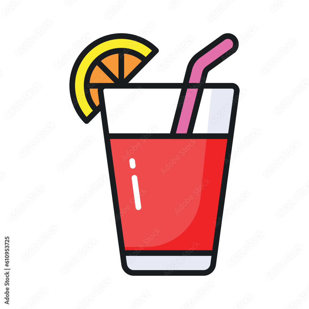 A glass of fresh drink with piece of lemon showing concept icon of summer drink A glass of fresh drink with piece of lemon showing concept icon of summer drink