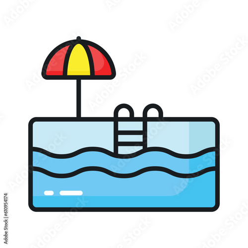 Visually appealing vector of swimming pool, editable lap pool concept
