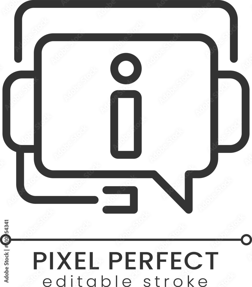 Customer support pixel perfect linear icon. Call center service. Informational help for clients. Thin line illustration. Contour symbol. Vector outline drawing. Editable stroke. Poppins font used Customer support pixel perfect linear icon. Call center service. Informational help for clients. Thin line illustration. Contour symbol. Vector outline drawing. Editable stroke. Poppins font used