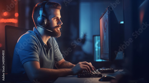 An IT support specialist assisting a customer remotely, troubleshooting technical issues and providing prompt solutions Generative AI