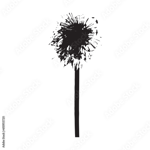 Dandelion Black and White Vector illustration plant