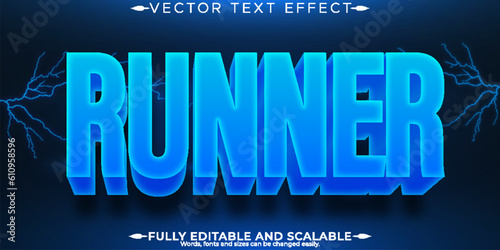 Runner text effect, editable speed and race text style