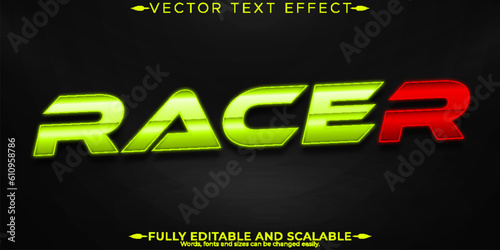 Speed race text effect, editable fast and sport text style