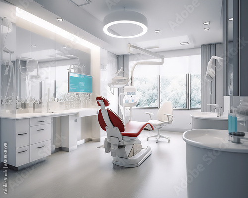 Light interior of a modern dental office
