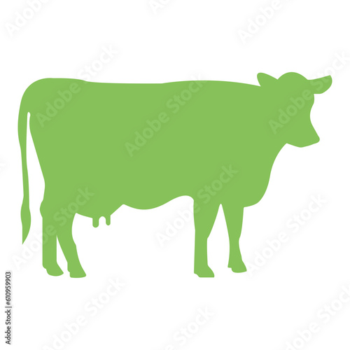 Cow graphic icon. Cow black silhouette isolated on white background. Vector illustration