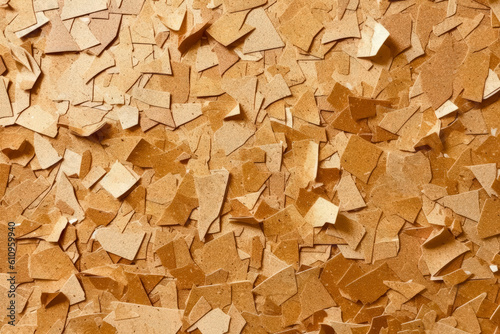 Dirty and old Brown paper texture  in the style of texture rich  recycled  scattered pieces of brown paper. Generative Ai