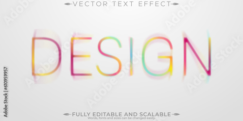 Design creative text effect, editable rainbow and colorful text style