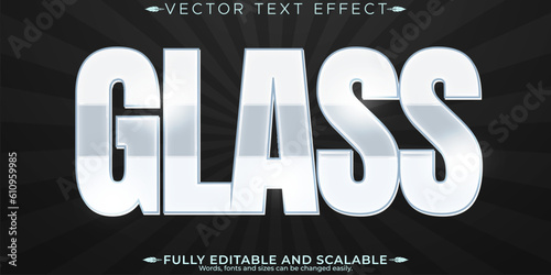 Chrome glass text effect, editable shiny and elegant text style