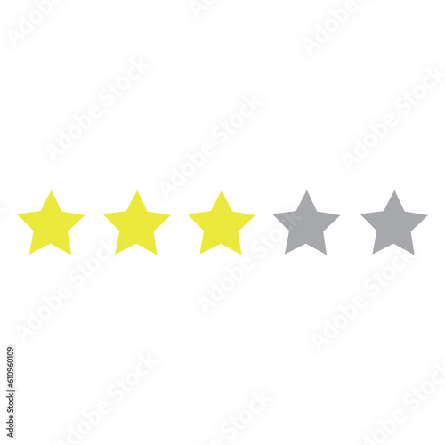 Five stars customer product rating review flat icon for apps and websites 
