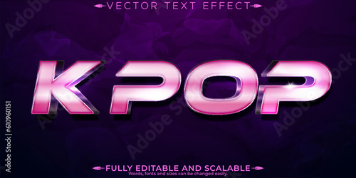 Cuadro en lienzo K pop text effect, editable korean and music text style