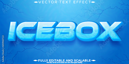 Ice snow text effect, editable cold and frozen text style