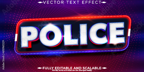 Police text effect, editable officer and cop text style