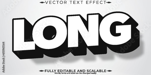 Long shadow bold text effect, editable shade and vintage text style