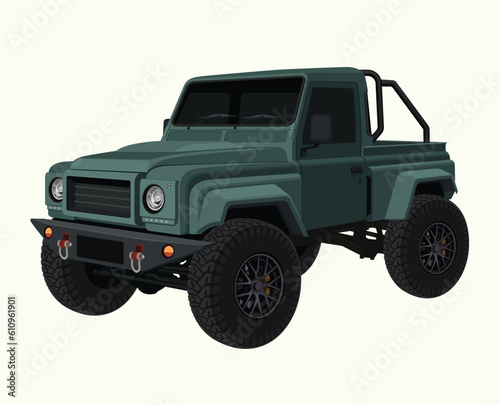 Offroad Car 4x4 Automotive Vehicle Vector Illustration