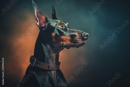 Striking Side Profile of Dobermann Dog