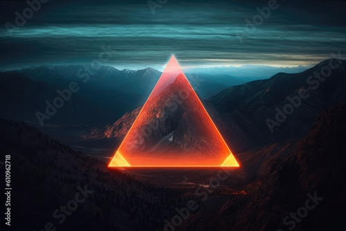 Vibrant Neon Pyramid