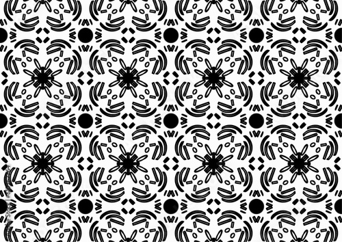 black and white seamless background, seamless pattern with black line of hand drawing repeat seamless pattern, design for fabric printing or wallpapers or vintage floor interiors