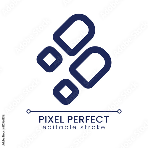 Shoe shine service pixel perfect linear ui icon. Clean footwear. Footwear trace. GUI, UX design. Outline isolated user interface element for app and web. Editable stroke. Poppins font used