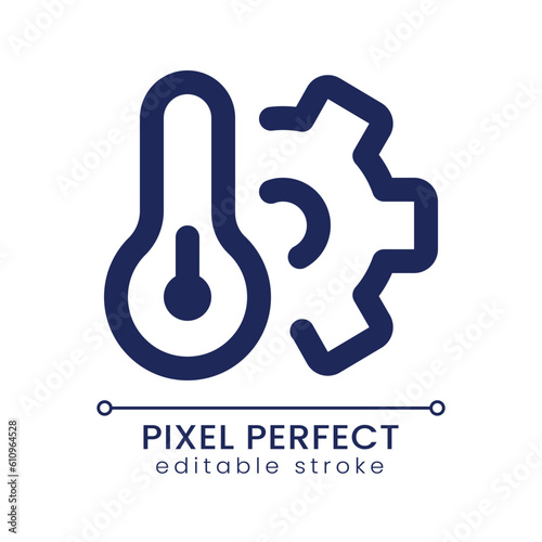 Fix conditioning system pixel perfect linear ui icon. Hotel room service. GUI, UX design. Outline isolated user interface element for app and web. Editable stroke. Poppins font used