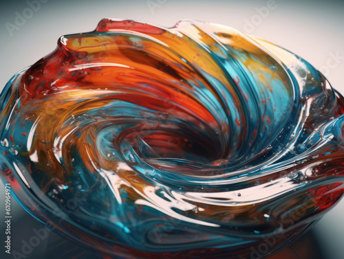 Colorful Swirling radial vortex background liquid translucent glass