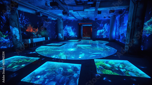 Beneath the Neon Waves: Unveiling the Sublime Beauty of a Blue-Lit Aquatic Realm