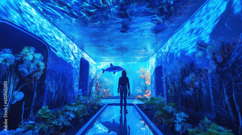 Aquarium Sharks: Where Neon Lights and Marine Magic Collide in a Spectacular Display