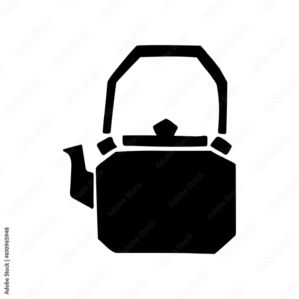 Stylized retro teapot on a white background. Stylized retro teapot on a white background.
