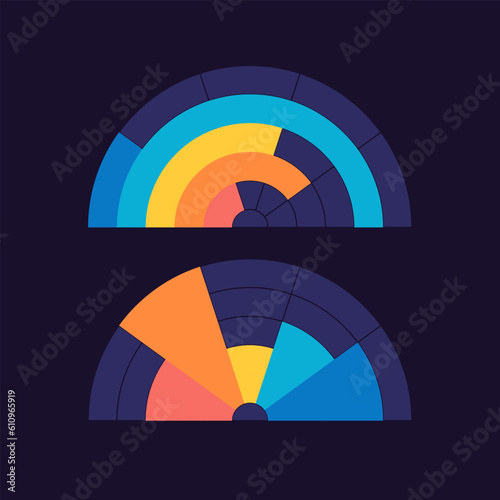 Sport match results infographic chart design element set for dark theme. Customizable graph for statistical analysis. Editable component for instructional graphics. Visual data presentation