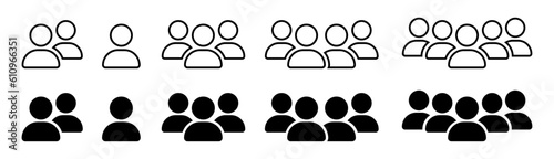 Set of persons symbols, template for web, flat design vector illustrations