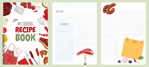 Cookbook template for grilled meat and bbq.