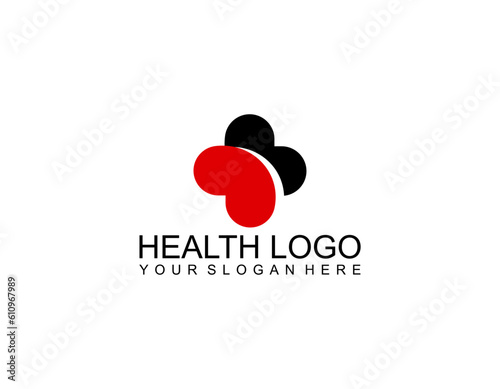 Health Care Logo, For Medical Center, With line Cross Symbol