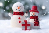 Christmas Banner Snowy Delight of Gift Boxes. Generative AI