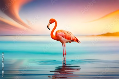 flamingo in the water